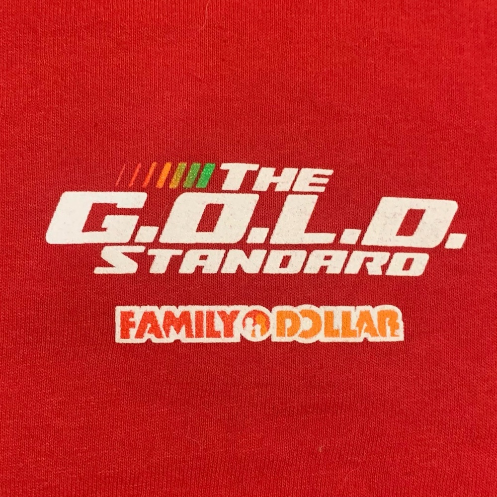 G.O.L.D. Standard Family Dollar Store Red Polo Shirt